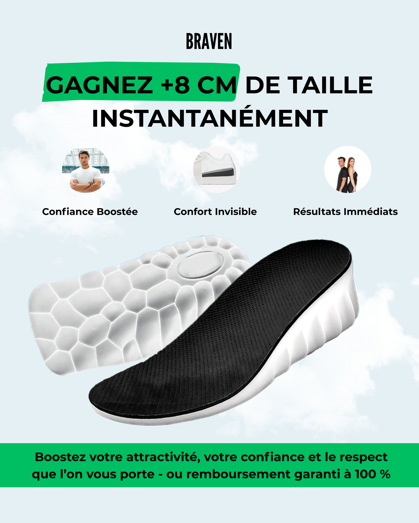 Semelles Réhaussantes Braven Lift™